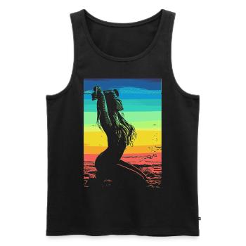 2reborn summer Bikini Beach Volleyball Girl Ibiza - Men's Premium Organic Tank Top - black - Front - Michal (187cm)