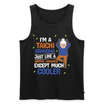 Tai Chi Cool Oma Fitness-Geschenk - Männer Premium Bio Tank Top - Schwarz - Vorne - Michal (187cm)