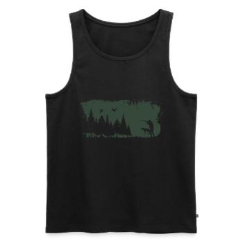 Hunter design - Men's Premium Organic Tank Top - black - Front - AI Model Male 178 light (178cm)