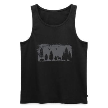Forest design - Men's Premium Organic Tank Top - black - Front - Michal (187cm)