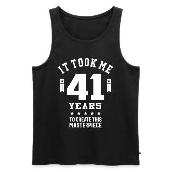 41 Jahre altes Geschenk | 41. Geburtstagsgeschenkideen - Männer Premium Bio Tank Top - Schwarz - Vorne - Michal (187cm)