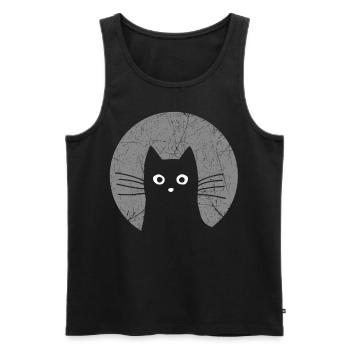 Katze - Männer Premium Bio Tank Top - Schwarz - Vorne - Michal (187cm)