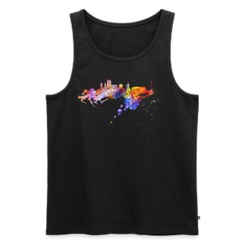 Munich Skyline Bayrische Stadt Nacht Bayern - Débardeur bio Premium Homme - noir - Devant - Michal (187cm)