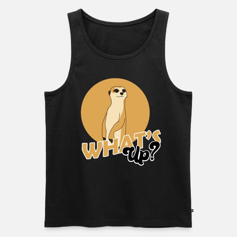 Erdmännchen, Erdmännchen süss, Erdmännchen Wache - Männer Premium Bio Tank Top - Schwarz