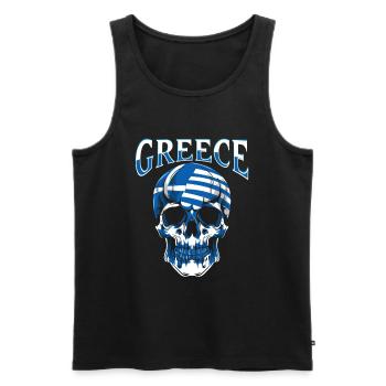 Greece - Men's Premium Organic Tank Top - black - Front - AI Model Male 178 light (178cm)