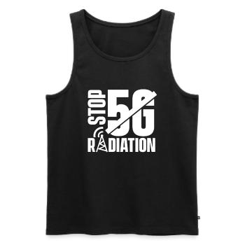 Stops 5G radiation - Men's Premium Organic Tank Top - black - Front - AI Model Male 178 light (178cm)