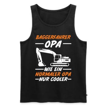 Bagger Opa Tiefbauer Großvater Baggerfahrer - Männer Premium Bio Tank Top - Schwarz - Vorne - Michal (187cm)