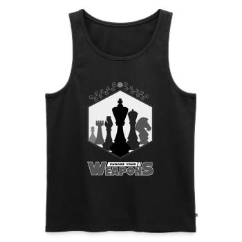 Schach, Schach Schachspieler, Schach Chess - Männer Premium Bio Tank Top - Schwarz - Vorne - AI Model Male 178 light (178cm)