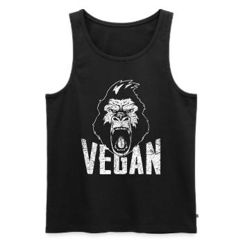 Vegan Veganer - Männer Premium Bio Tank Top - Schwarz - Vorne - AI Model Male 178 light (178cm)