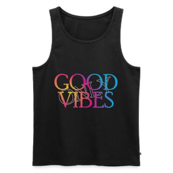 only Good Vibes - Männer Premium Bio Tank Top - Schwarz - Vorne - Michal (187cm)