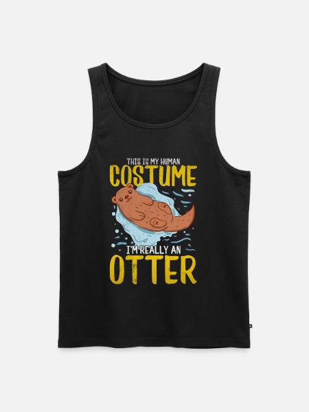 otter - Men's Premium Organic Tank Top - black