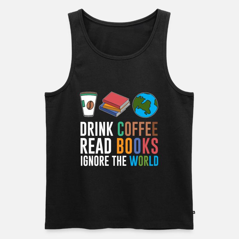 Buch - Männer Premium Bio Tank Top - Schwarz