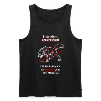 Bitte nicht ansprechen bin genervt - Männer Premium Bio Tank Top - Schwarz - Vorne - AI Model Male 178 light (178cm)