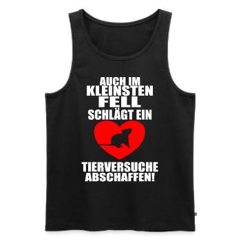 Tierversuche Abschaffen Im kleinsten Fell schlägt - Männer Premium Bio Tank Top - Schwarz - Vorne - Michal (187cm)