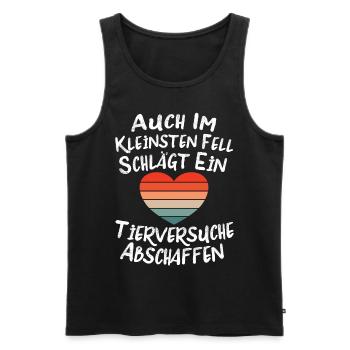 Tierversuche Abschaffen Im kleinsten Fell schlägt - Männer Premium Bio Tank Top - Schwarz - Vorne - Michal (187cm)