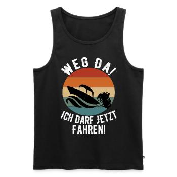 Bootsführerschein Bestanden Weg Da! Geschenke Kapi - Männer Premium Bio Tank Top - Schwarz - Vorne - Michal (187cm)