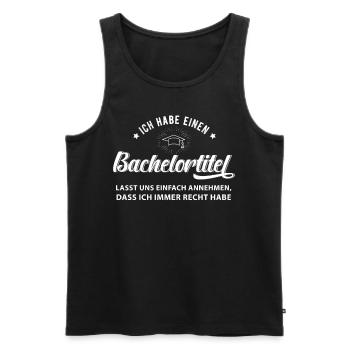 Bachelor Abschluss Männer Studenten geschenke - Männer Premium Bio Tank Top - Schwarz - Vorne - Michal (187cm)