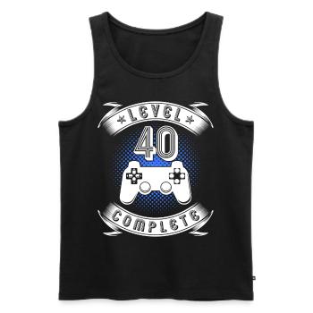 Level 40 Complete 40. Geburtstag Gamer Geschenk - Männer Premium Bio Tank Top - Schwarz - Vorne - AI Model Male 178 light (178cm)