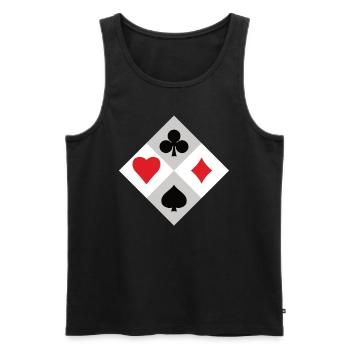 Joueur de cartes - Débardeur bio Premium Homme - noir - Devant - AI Model Male 178 light (178cm)