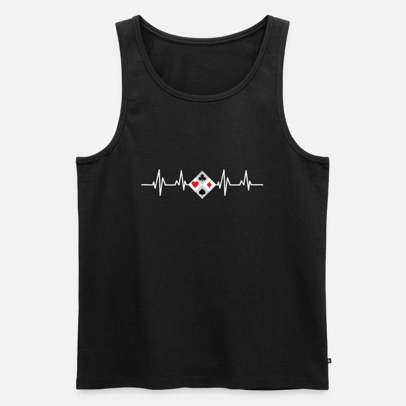 Herzschlag Doppelkopf - Männer Premium Bio Tank Top - Schwarz
