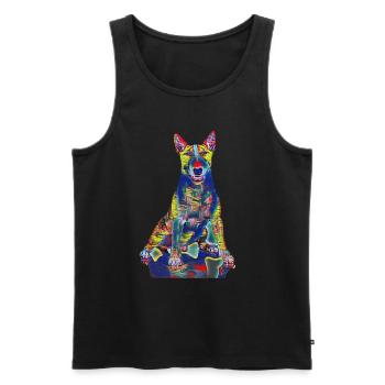 Bull Terrier Vintage - Männer Premium Bio Tank Top - Schwarz - Vorne - Michal (187cm)