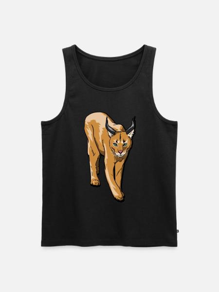 Cadeau caracal et lynx de chat sauvage de taille moyenne - Débardeur bio Premium Homme - noir