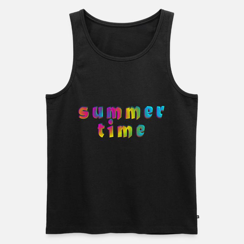 Sommerzeit - summer time - Männer Premium Bio Tank Top - Schwarz