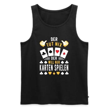 Geschenk für Kartenspieler - Männer Premium Bio Tank Top - Schwarz - Vorne - Michal (187cm)