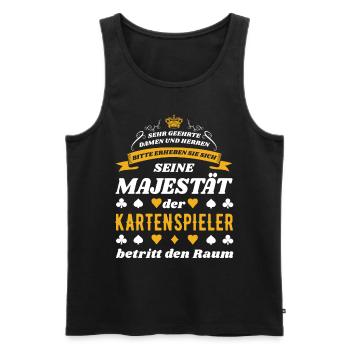 Seine Majestät der Kartenspieler - Männer Premium Bio Tank Top - Schwarz - Vorne - Michal (187cm)