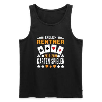Endlich Rentner Zeit zum Karten spielen - Männer Premium Bio Tank Top - Schwarz - Vorne - Michal (187cm)