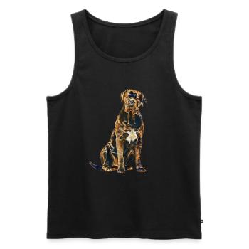 Cane Corso Art Vintage - Débardeur bio Premium Homme - noir - Devant - AI Model Male 178 light (178cm)
