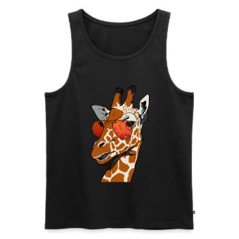 lustige Giraffe mit Sonnenbrille Giraffen Geschenk - Männer Premium Bio Tank Top - Schwarz - Vorne - Michal (187cm)