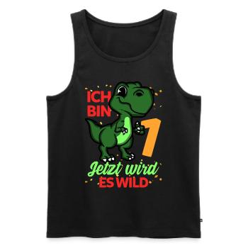 Dinosaurier Erster Geburtstag Trex 1 Feiern - Männer Premium Bio Tank Top - Schwarz - Vorne - Michal (187cm)