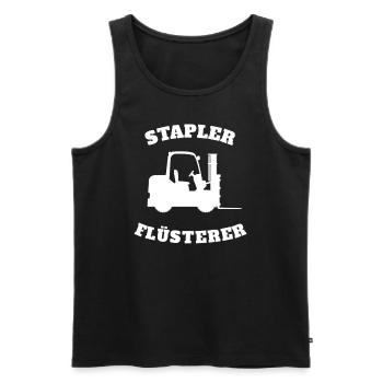 Stapler Flüsterer Gabelstapler Geschenk - Männer Premium Bio Tank Top - Schwarz - Vorne - AI Model Male 178 light (178cm)