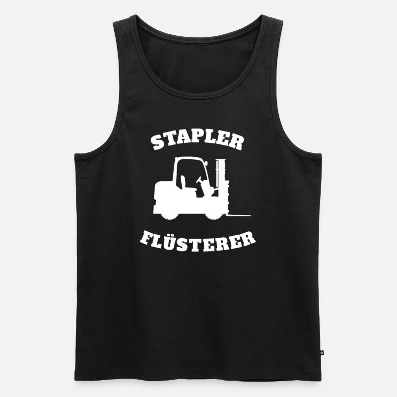 Stapler Flüsterer Gabelstapler Geschenk - Männer Premium Bio Tank Top - Schwarz