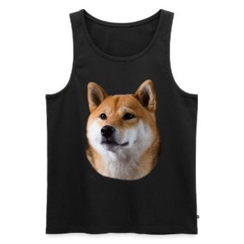 Shiba Inu dog face for every dog fan - Men's Premium Organic Tank Top - black - Front - Michal (187cm)