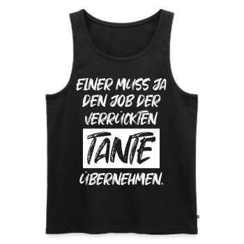 Verrückte Tante Patin Nichte Neffe Geschenk Taufe - Männer Premium Bio Tank Top - Schwarz - Vorne - Michal (187cm)