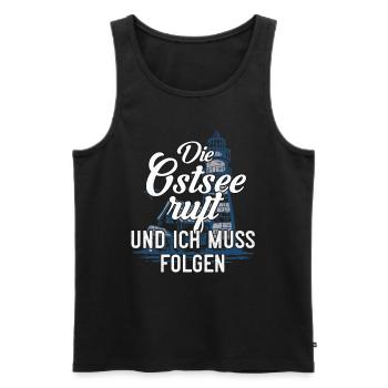 Die Ostsee ruft - Männer Premium Bio Tank Top - Schwarz - Vorne - Michal (187cm)