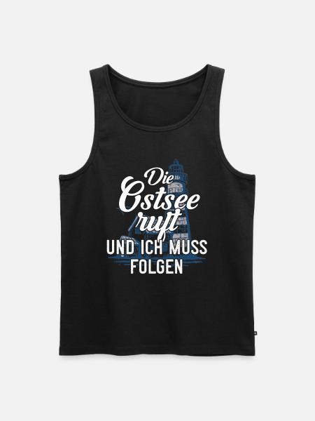 Die Ostsee ruft - Männer Premium Bio Tank Top - Schwarz