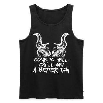 Satan Satanists Satanism Occult Sayings - Men's Premium Organic Tank Top - black - Front - AI Model Male 178 light (178cm)