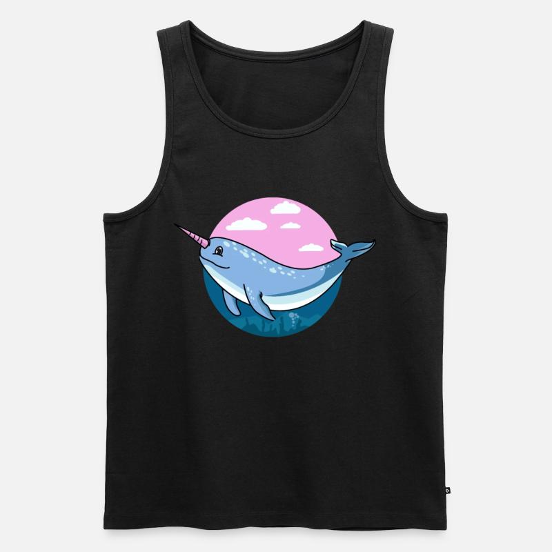 Narwal, Narwal Tier, Narwal Narwale - Männer Premium Bio Tank Top - Schwarz