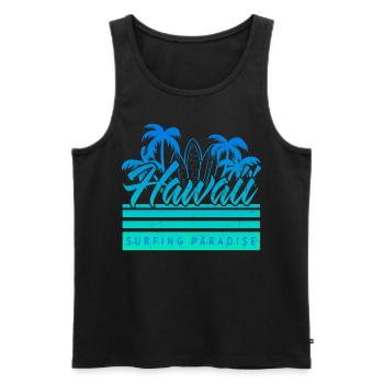 Hawaii Surfing Paradise Vintage - Männer Premium Bio Tank Top - Schwarz - Vorne - AI Model Male 178 light (178cm)