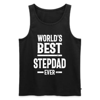 Geschenk Bester Stiefvater aller Zeiten | Stiefvater Geschenk - Männer Premium Bio Tank Top - Schwarz - Vorne - Michal (187cm)