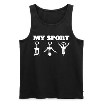 My Sport Corkscrews Corkscrews drink wine - Men's Premium Organic Tank Top - black - Front - AI Model Male 178 light (178cm)