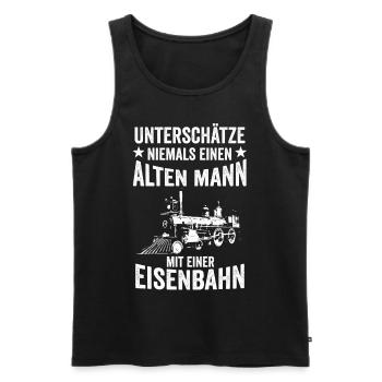 Eisenbahn Lokführer Opa Papa Vater Vatertag - Männer Premium Bio Tank Top - Schwarz - Vorne - Michal (187cm)