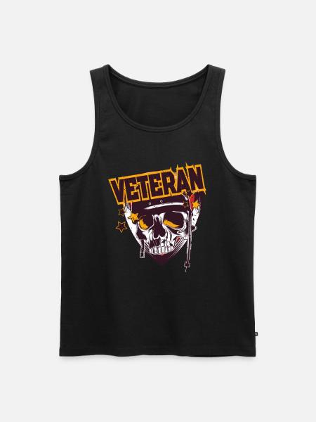 Veteran Der Armee - Männer Premium Bio Tank Top - Schwarz