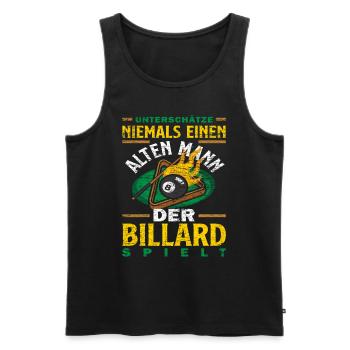 Billard Alter Mann - Männer Premium Bio Tank Top - Schwarz - Vorne - Michal (187cm)