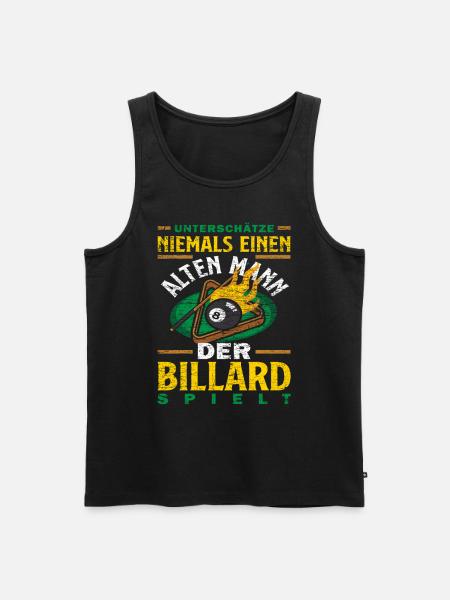 Billard Alter Mann - Männer Premium Bio Tank Top - Schwarz