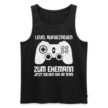 Level Aufgestiegen Zum Ehemann Zocker Gamer - Männer Premium Bio Tank Top - Schwarz - Vorne - AI Model Male 178 light (178cm)