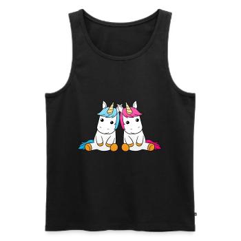 Best Friends Unicorn - Men's Premium Organic Tank Top - black - Front - Michal (187cm)